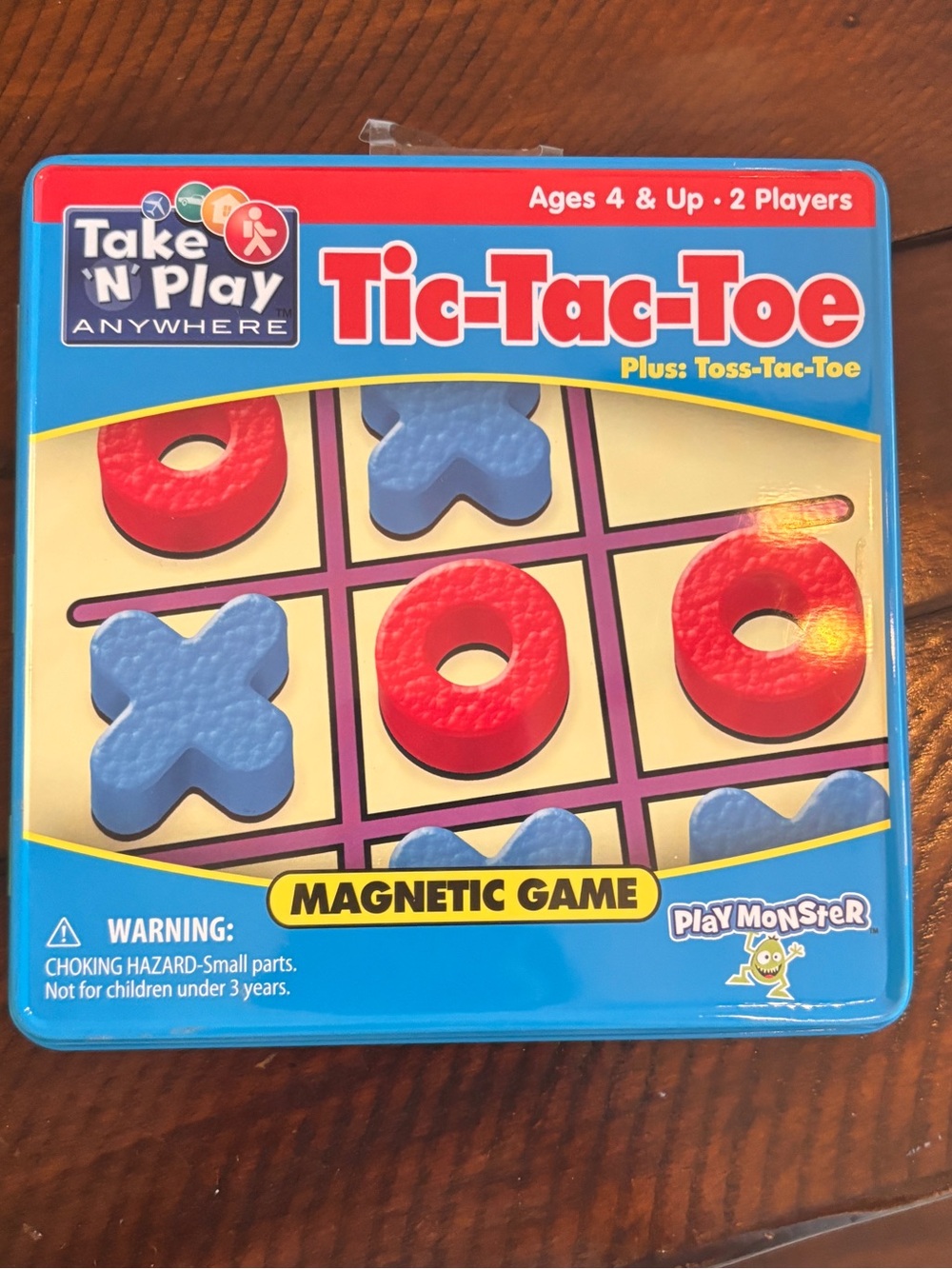 Take 'N Play Magnetic Tic-Tac-Toe Game - Blue & Red